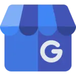 Google Business Profile icon with a blue storefront awning and white "G" logo